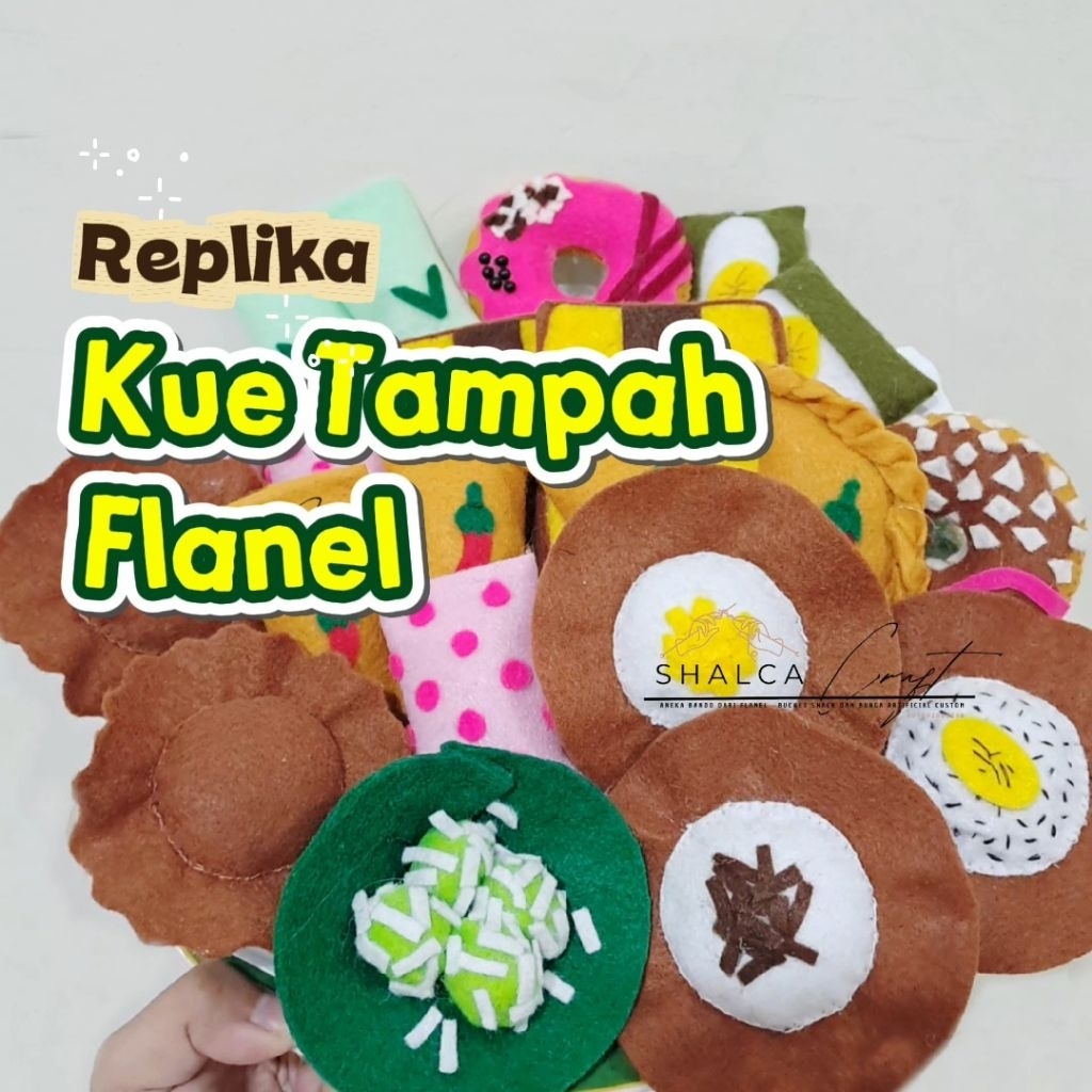 Replika kue tradisional flanel, jajanan pasar, kue manis tampah flannel • Mainan edukasi [READY STOC