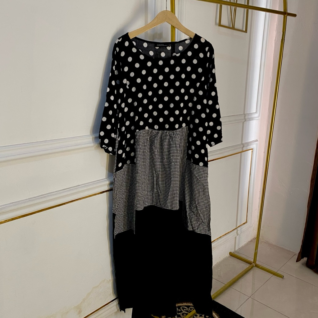 gamis polka katun brand zanzea