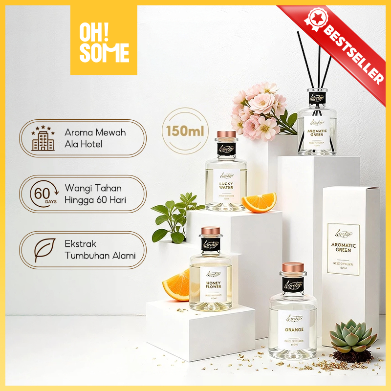 OHSOME Lavendale Reed Diffuser Pengharum Ruangan Aroma Floral Alami Wangi Hotel Mewah 160ml
