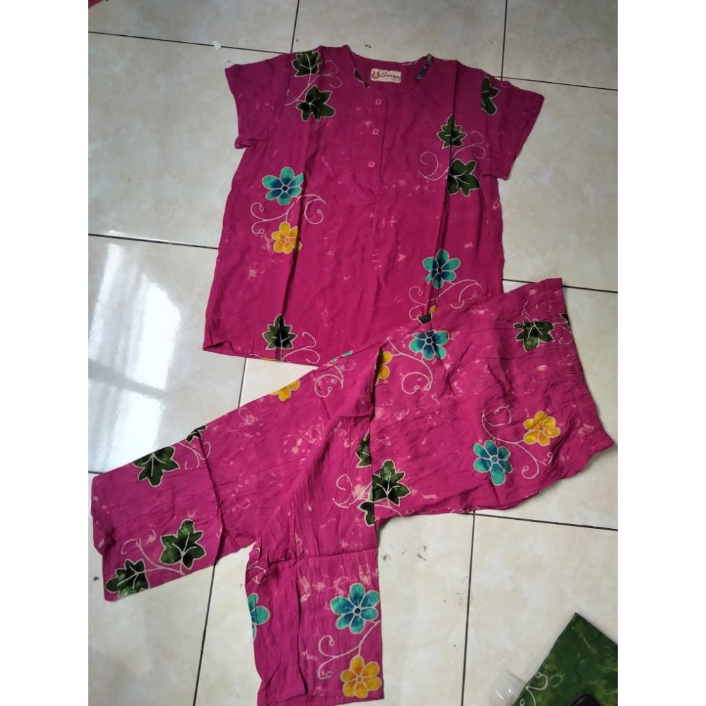 cp batik sunan ukuran ABG lengan celana panjang