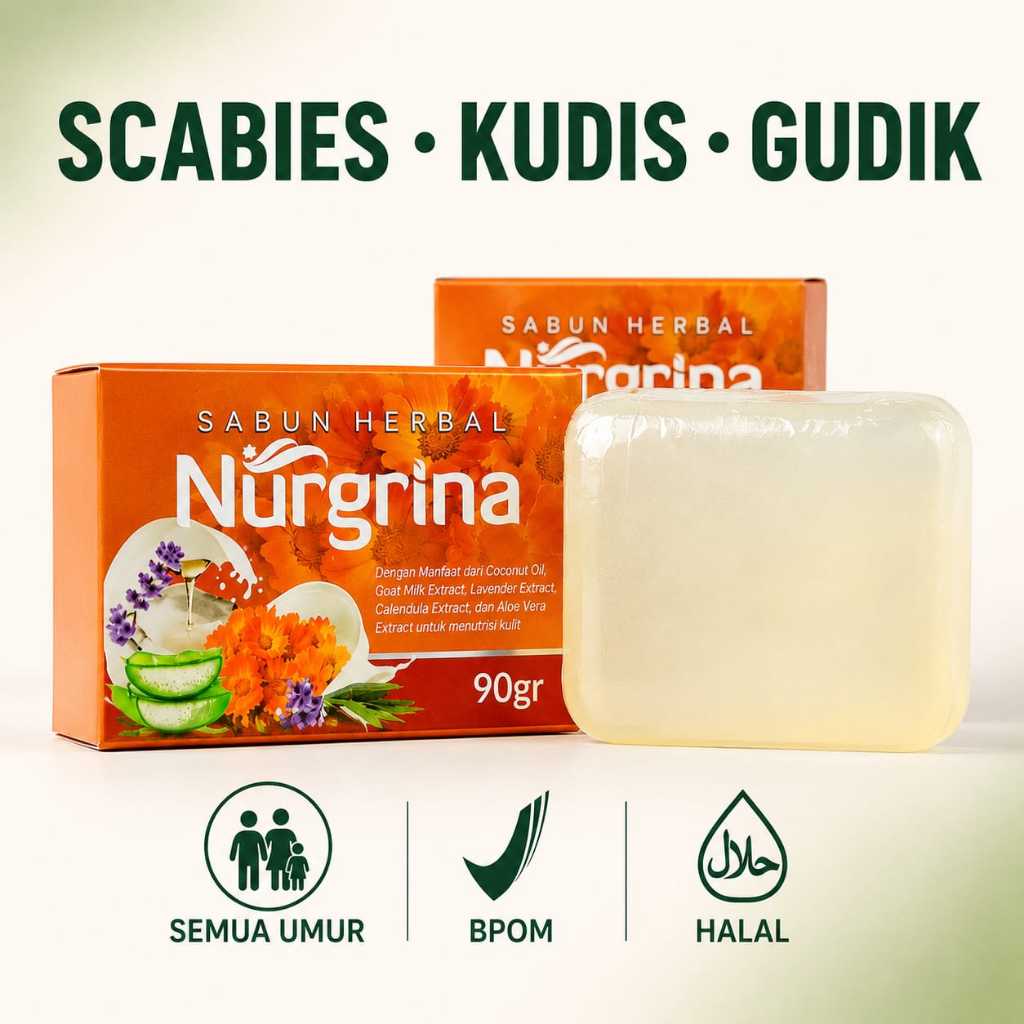 Sabun Herbal Scabies Kudis Gudik Nurgrina 90gr