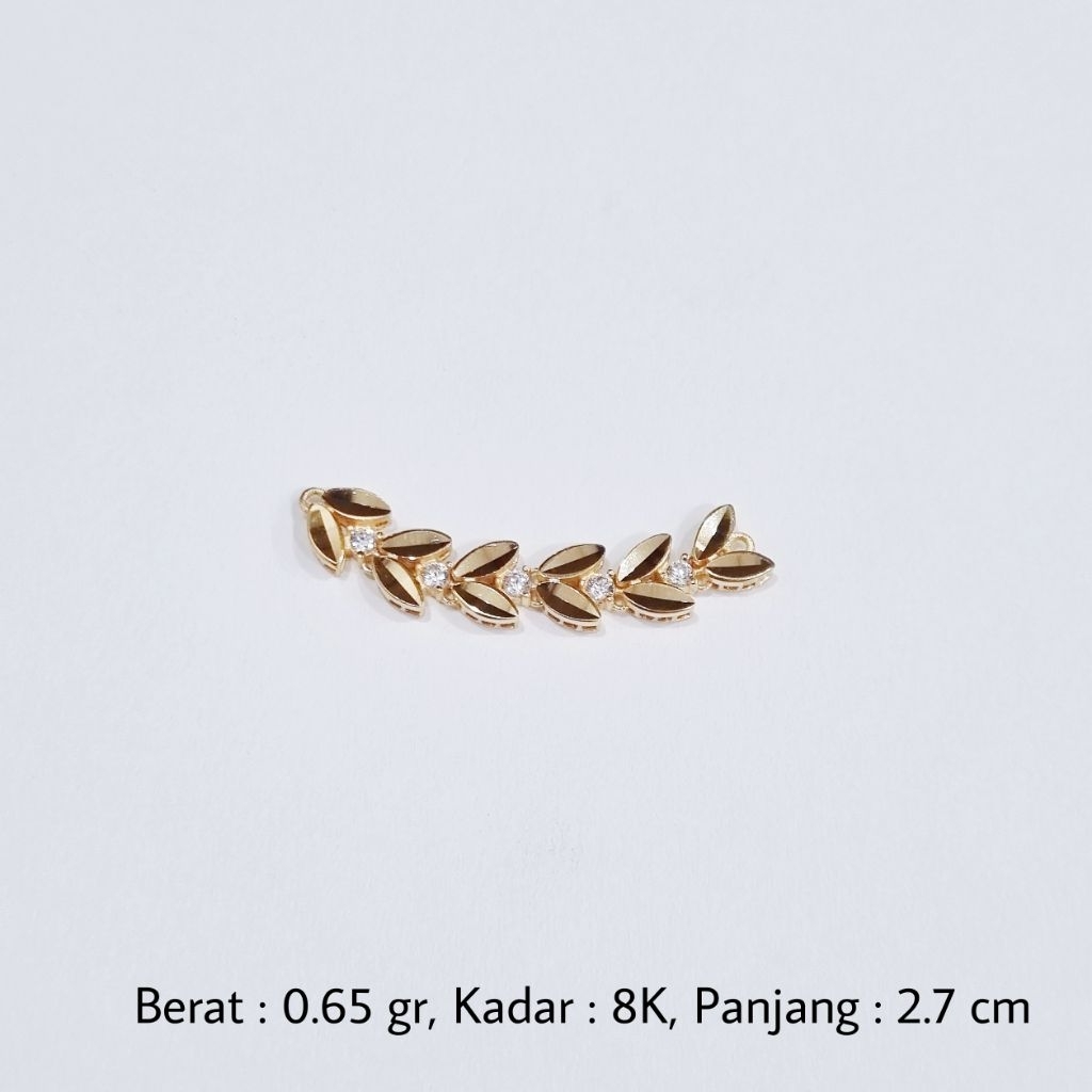 Charm Daun Emas UBS 8K Untuk Gelang Tali - MA2 / 0.65 gram