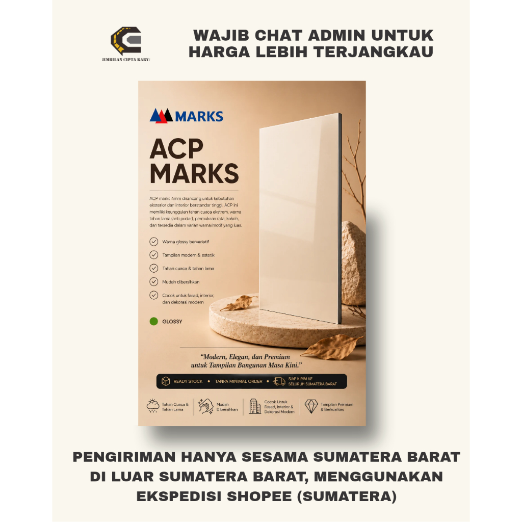 (WAJIB CHAT ADMIN) ACP MARKS PVDF 4mm (Glossy)