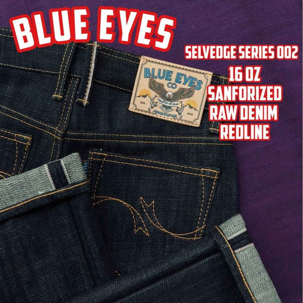 BLUE EYES selvedge denim series 16 oz red line sluby selvedge
