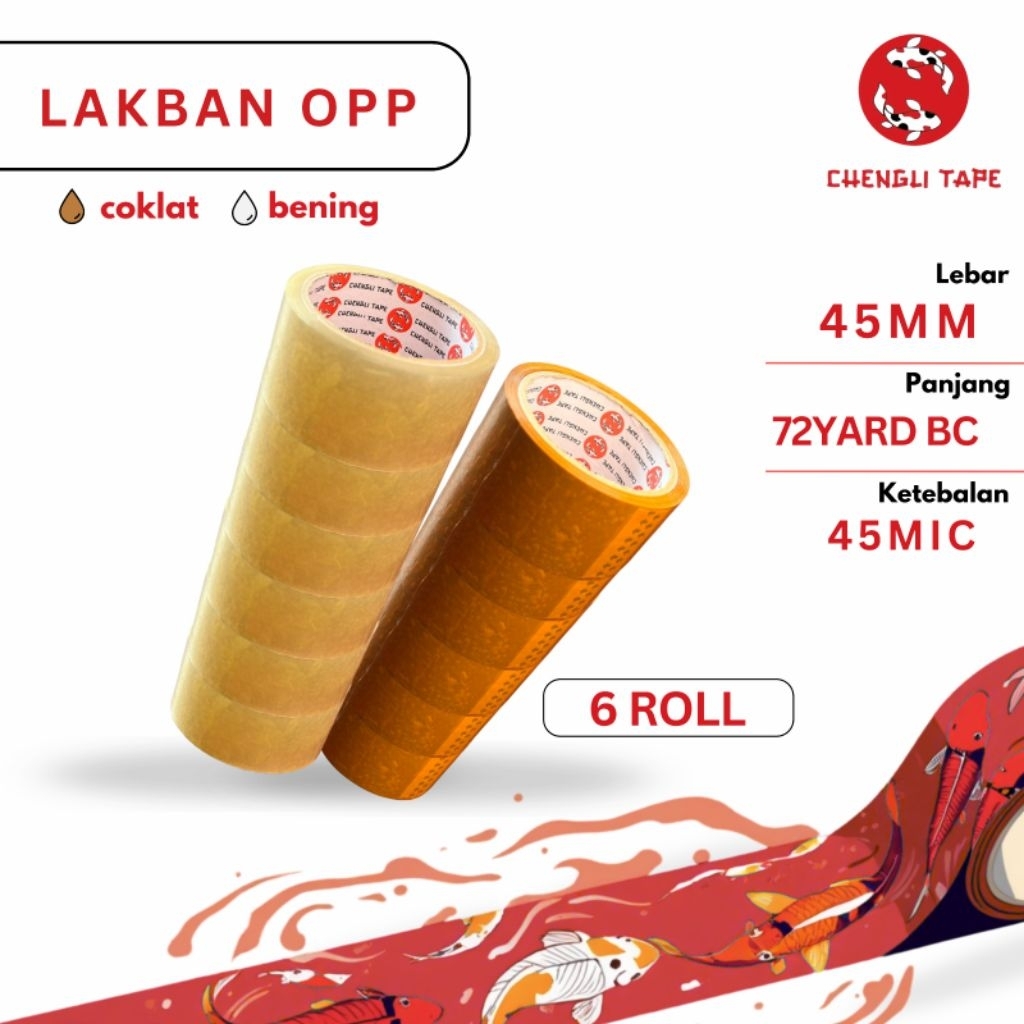 1 SLOP LAKBAN BENING/COKLAT 72 YARD TERMURAH | 1 SLOP 6 ROLL