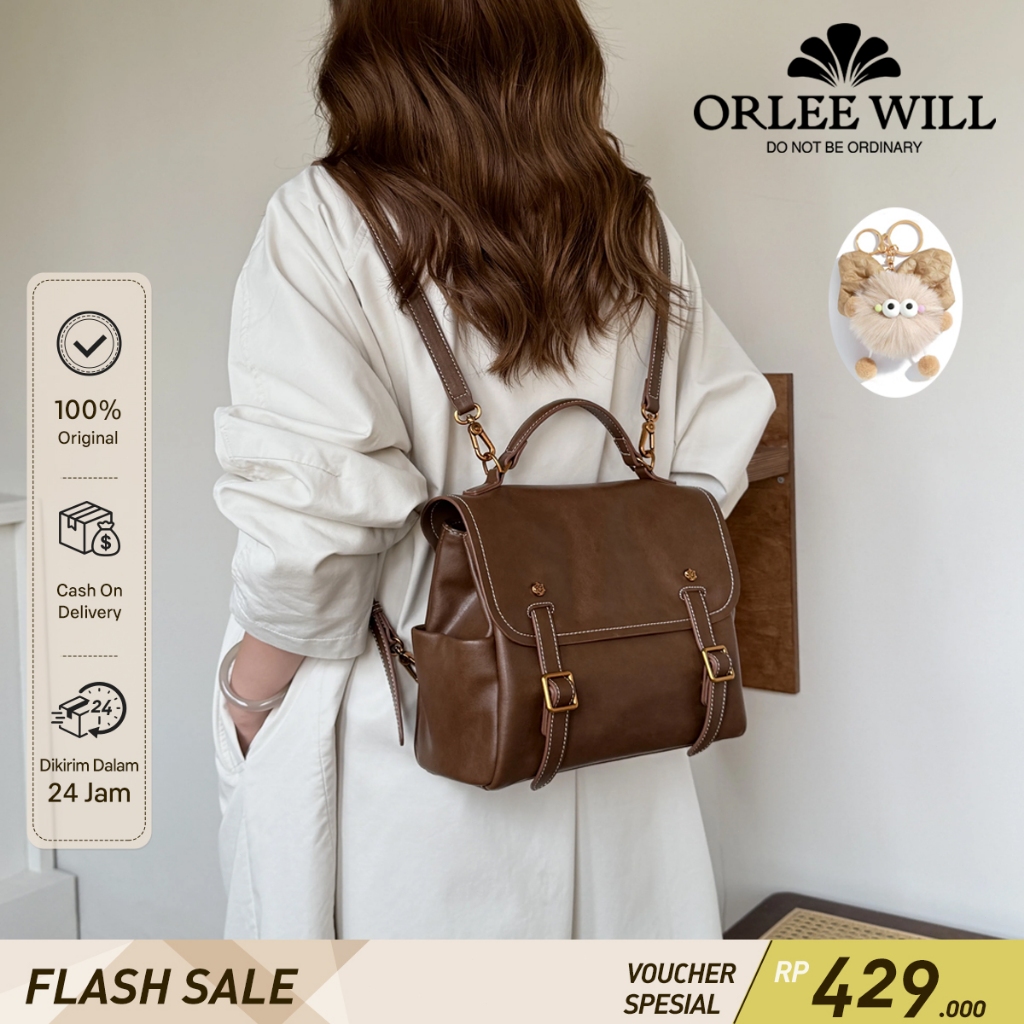 ORLEE WILL Tas Ransel  Multifungsi 4 in 1 Pakai Ransel Selempang Jinjing Tas Wanita OL-2606