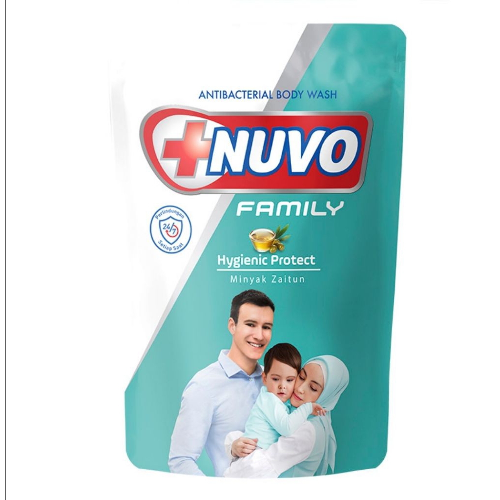 Sabun Mandi Cair Nuvo Family Anti Bakteri Minyak Zaitun 400 Ml