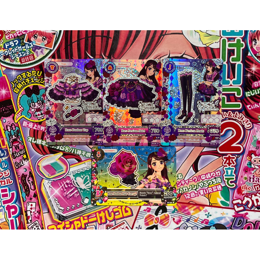 Kartu Aikatsu Premium Ran Shibuki Spicy Ageha Rose Bon Bon Coord No Accessories Sexy Tops Bottoms Sh