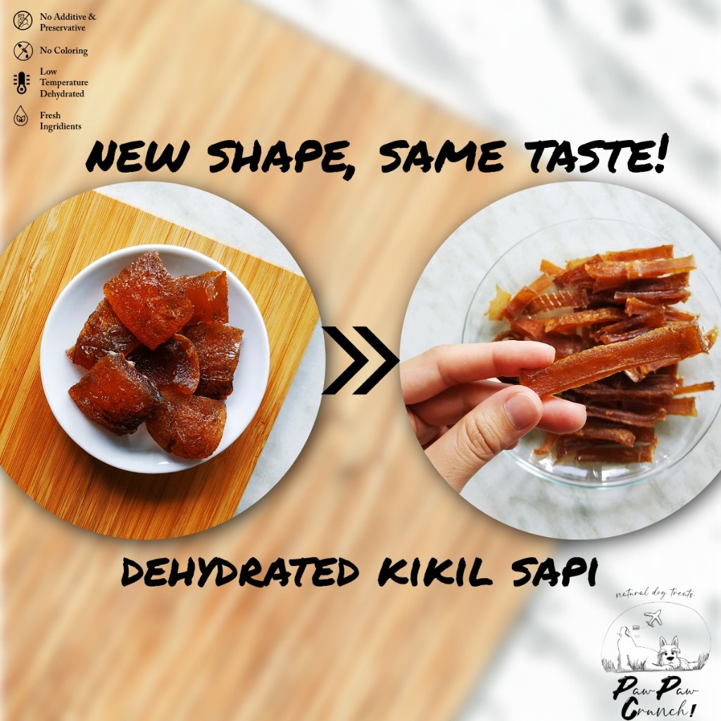 PawPaw Crunch Dehydrated Kikil Sapi / Kulit Sapi Kering/ Dehydrated Treats / Kikil Sapi Kering / Cem