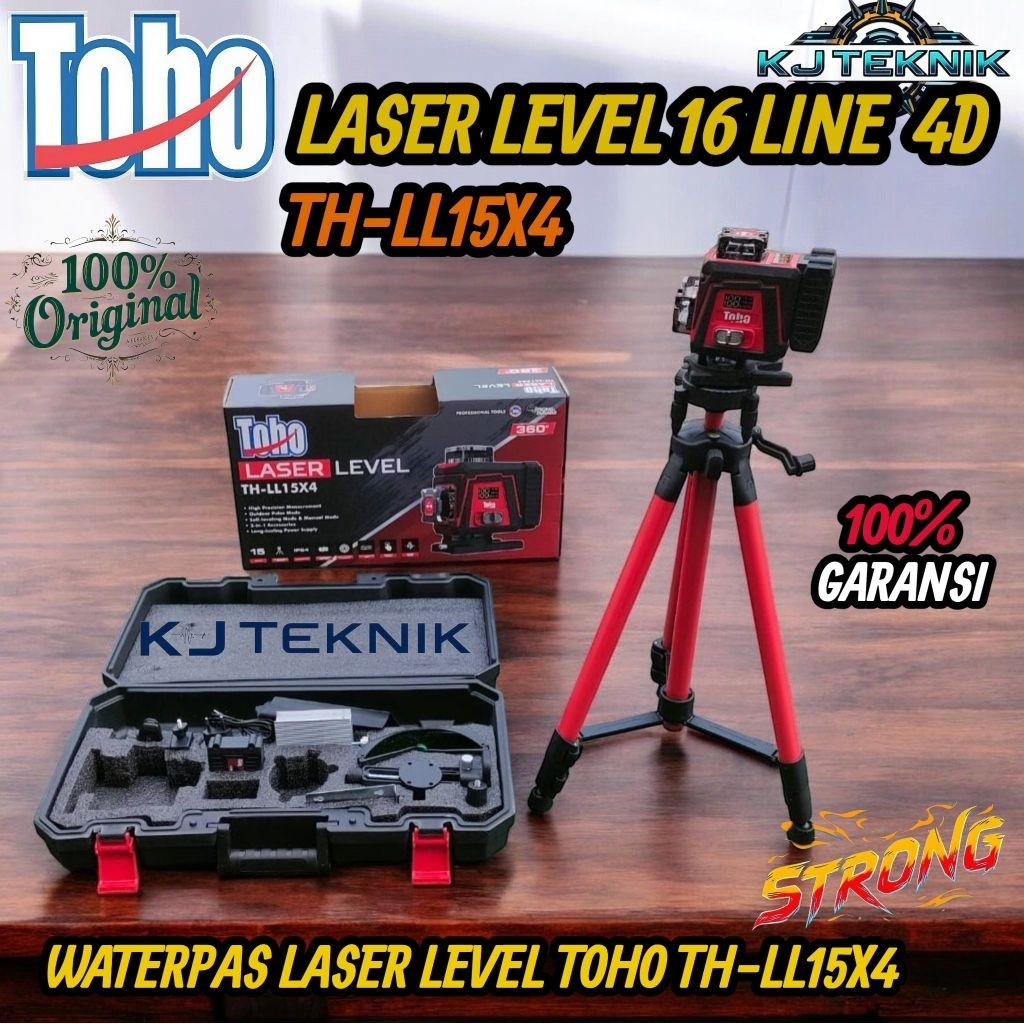 TOHO TH-LL15X4 Laser Level 16Line 4D 360° / Waterpas Laser Level Toho 16line 4D