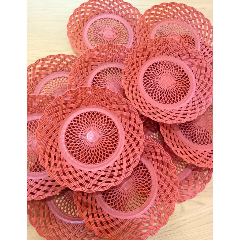 Piring Rotan Plastik / Piring Anyaman Plastik / Piring Anyam Plastik 12 PCS Murah