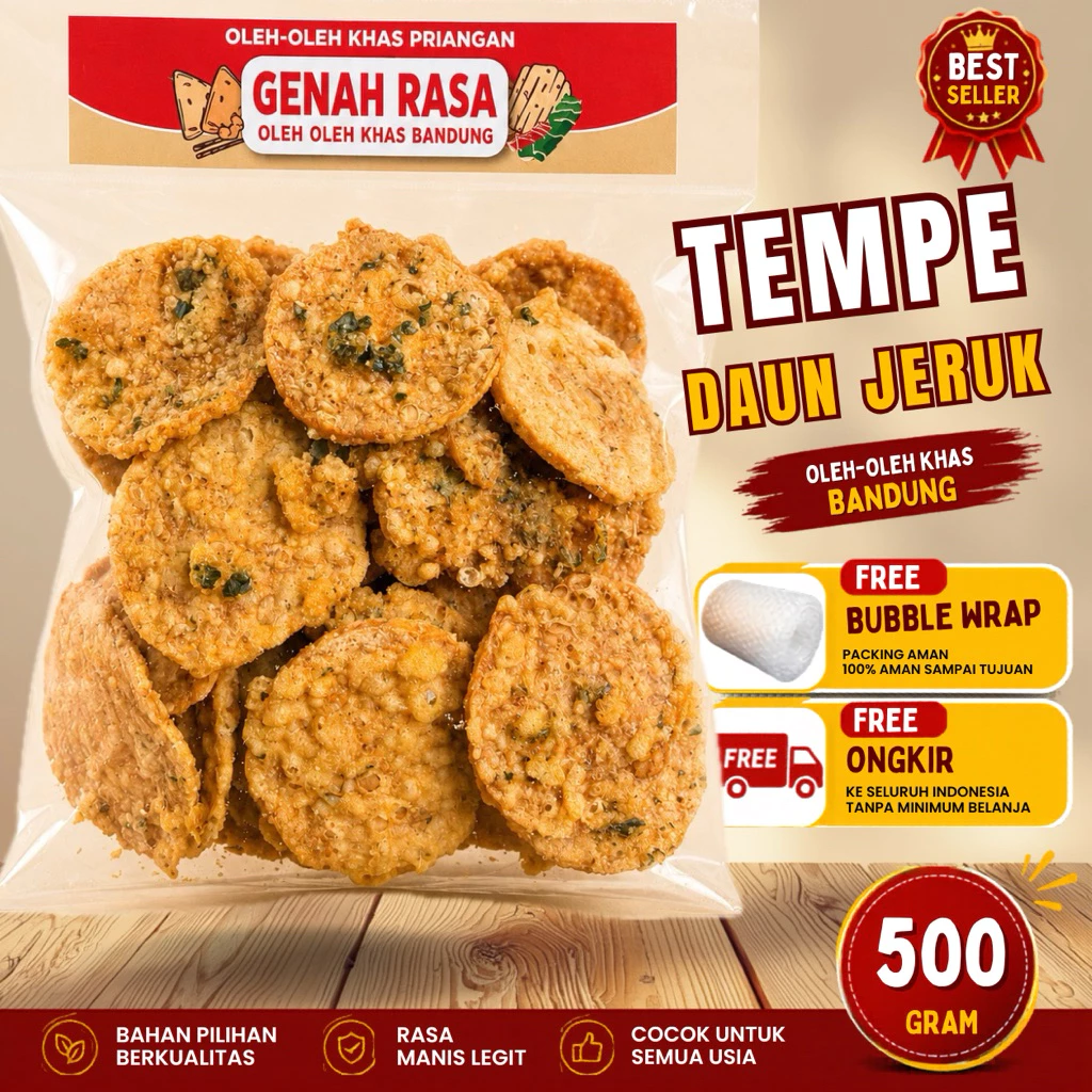Keripik Tempe Daun Jeruk 500 g — foto detail 2 dari 9