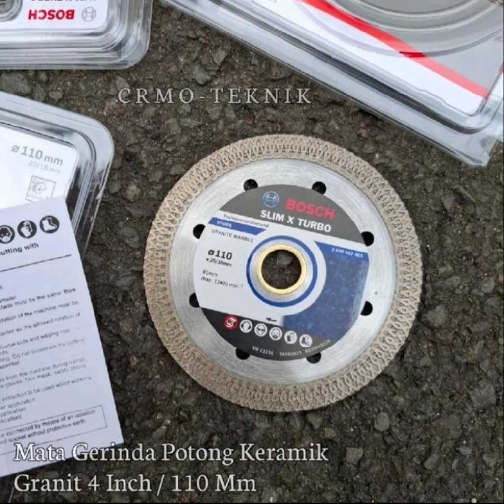 Diamond Wheel Bosch / Mata Potong Gerinda Granit 4Inch Biru Batik Inch Bosch