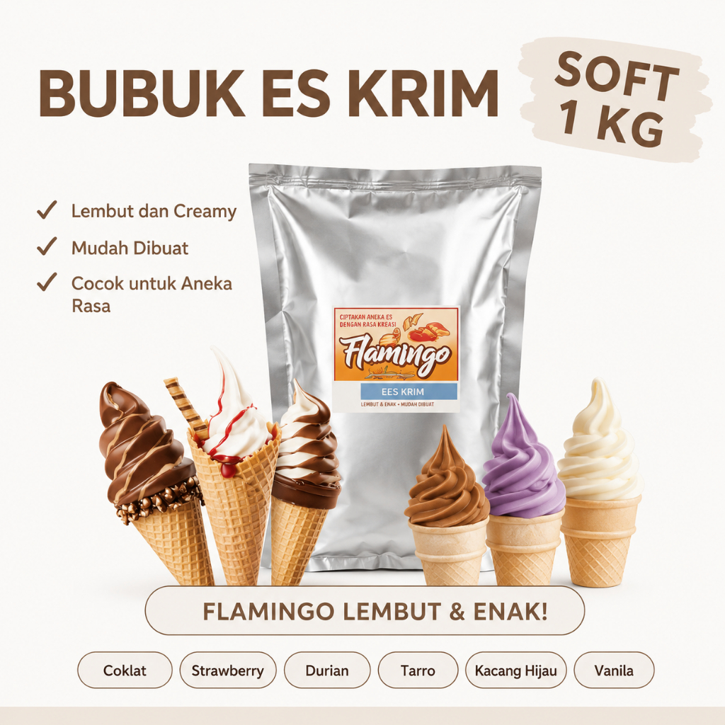 bubuk es krim murah bubuk es krim tepung es krim flamingo 1kg
