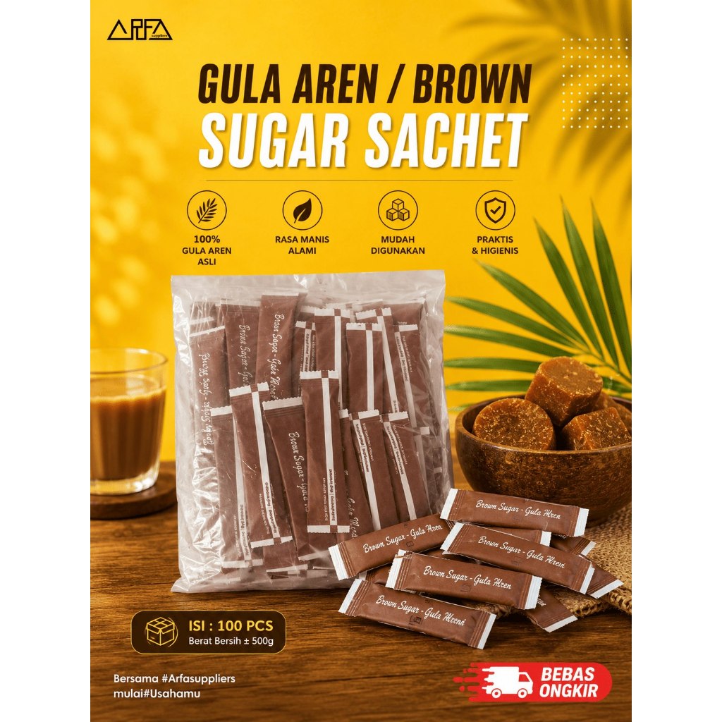 Brown Sugar Sachet Stik Gula Merah Gula Aren Palm Sugar