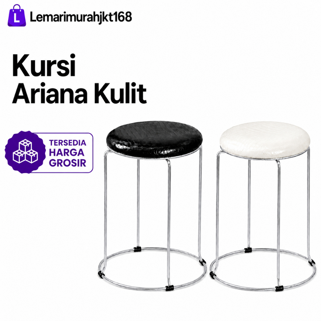 Kursi Bulat Besi Stainless Kursi Portable Kursi Cafe Besi Empuk
