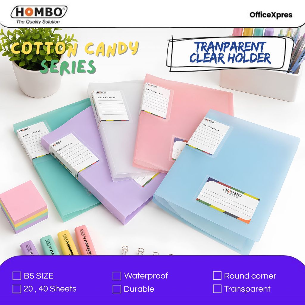 Document Folder B5  / Pocket Clear Holder F4 20 Lembar / Map Pocket Transparant 40 Lembar / Map Doku