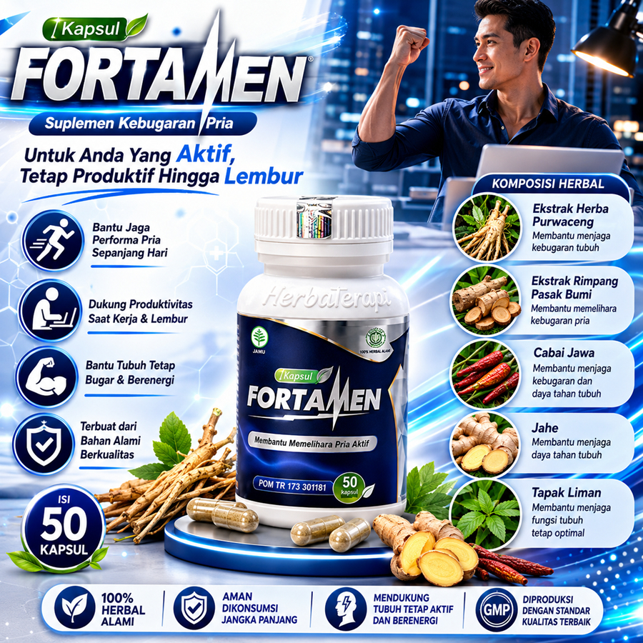 Fortamen Obat Herbal Kebugaran Pria untuk aktifitas padat pria aktif