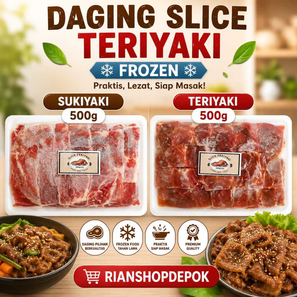 Daging Slice Frozen Sukiyaki/Teriyaki 500g l Praktis dan Siap Masak