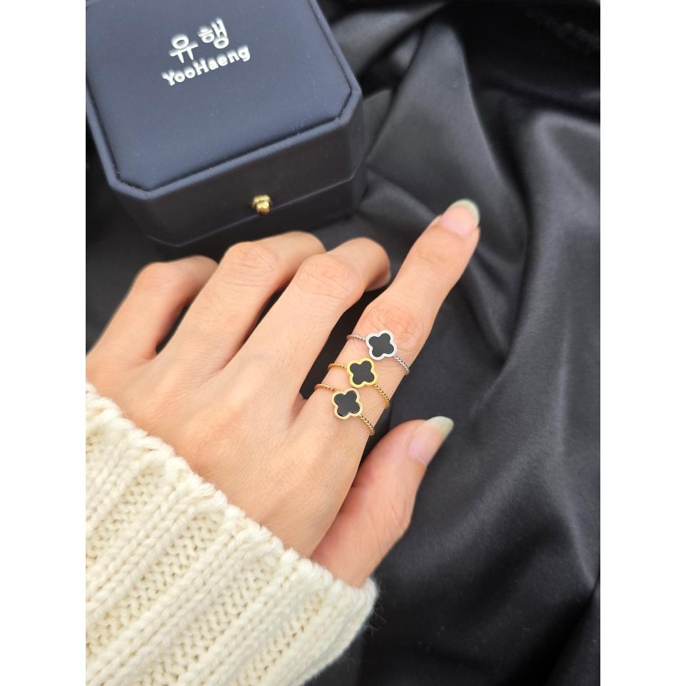 TARA Cincin Korea Titanium Gerigi Bulgari Fourclover C0084
