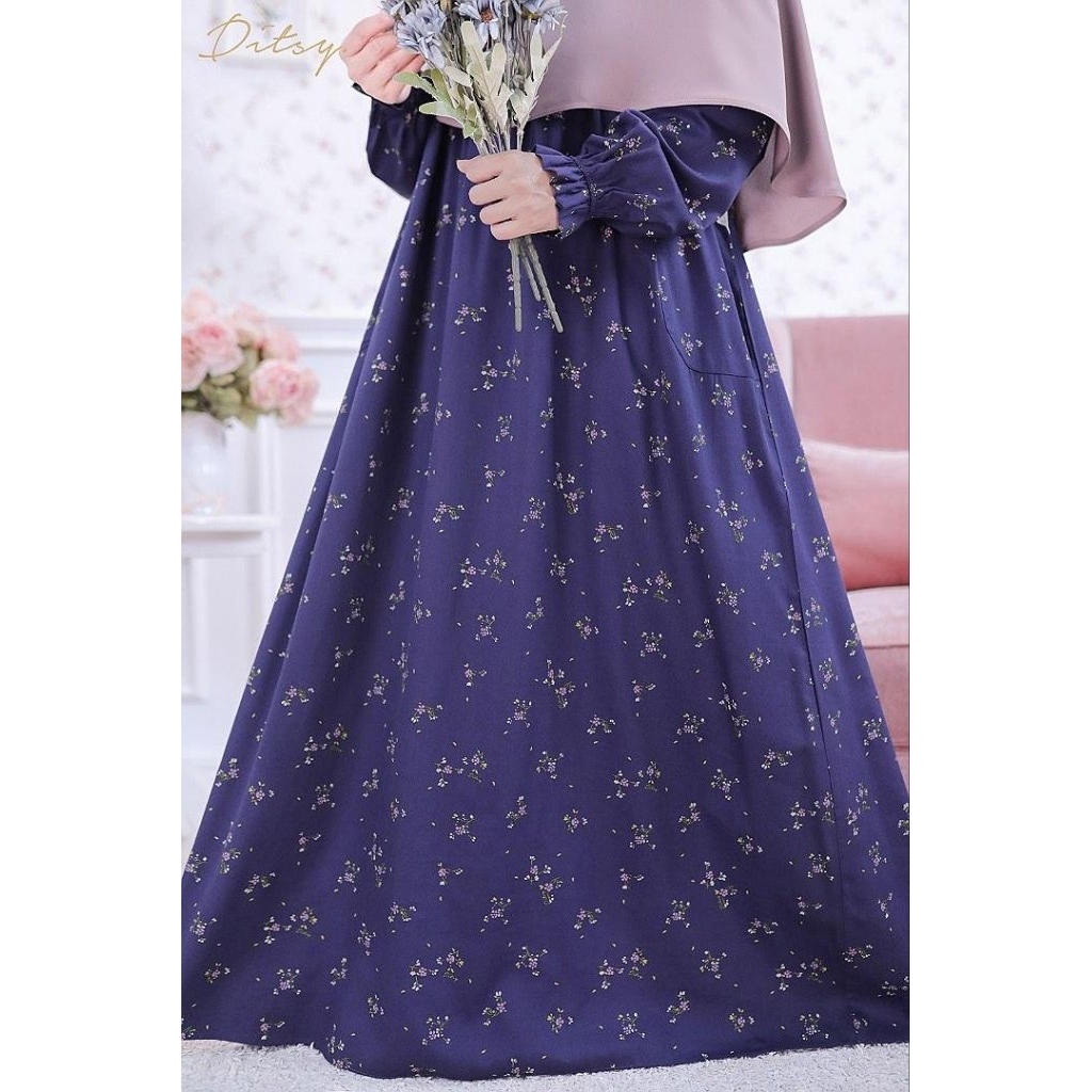 Soleia Ink Navy (S, M, L, XL) Nightgown Ditsy edisi Juli 2026