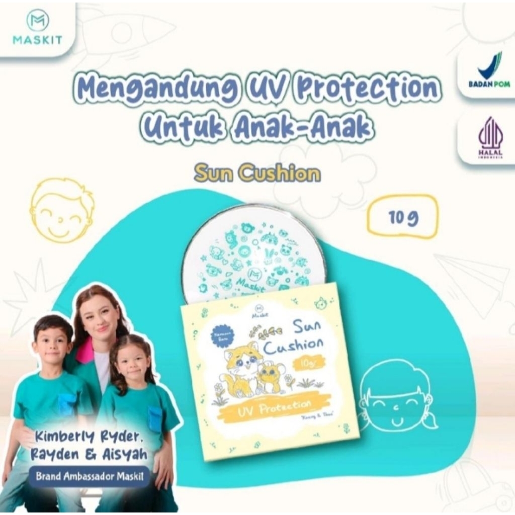 Maskit Kids Cushion Sun Protect / Bedak Cushion Anak