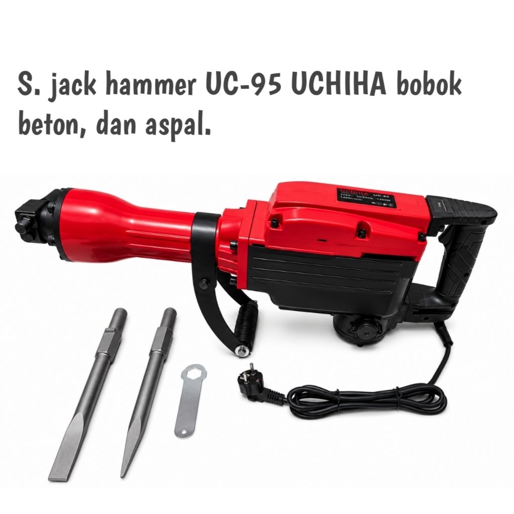 Jack Hammer Demolition Hammer UCHIHA 1400W Untuk Beton Aspal Tembok