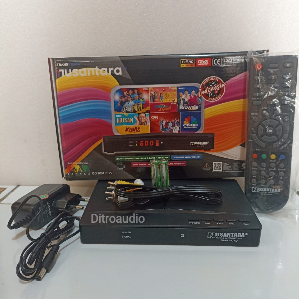 RECEIVER STRAWBERRY PARABOLA TRANSVISION NUSANTARA HD Bonus channel 1 bulan Nusa diamond + 1 tahun n