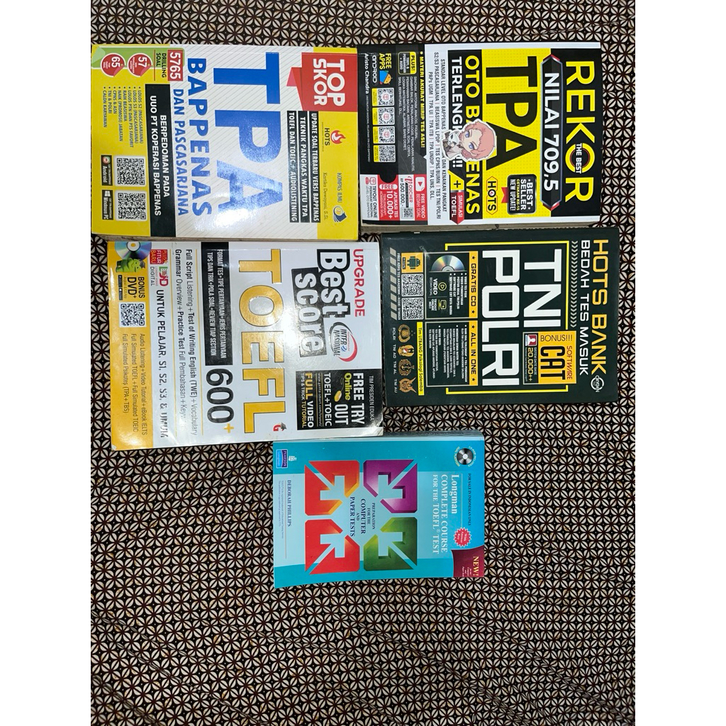 jual buku bekas TPA BAPPENAS,TOEFL,LONGMAN