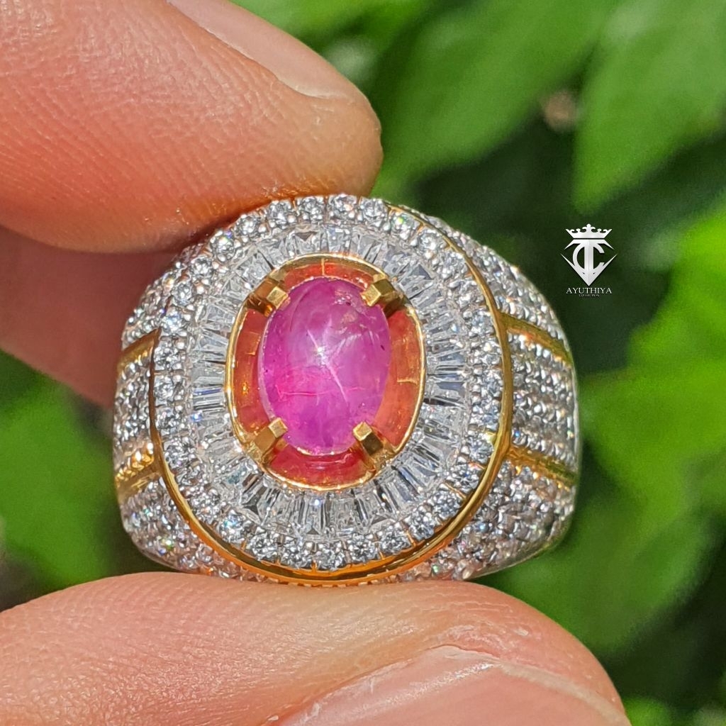 Batu Permata Natural Star Ruby Burma Myanmar No Heat 2.16 Ct CGL Lab Certified
