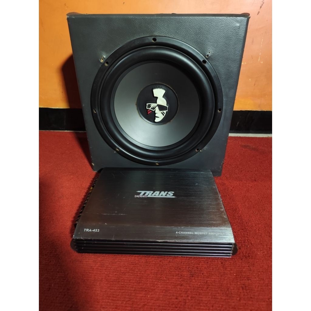 subwoofer mohawk 12" box dan power trans 4 channel