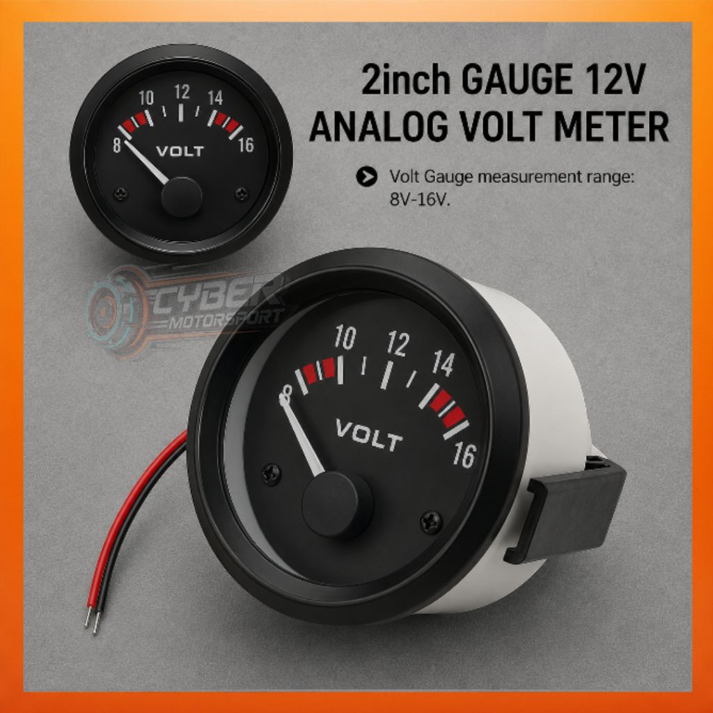Gauge meter indikator mobil volt meter. pengukur voltase aki mobil