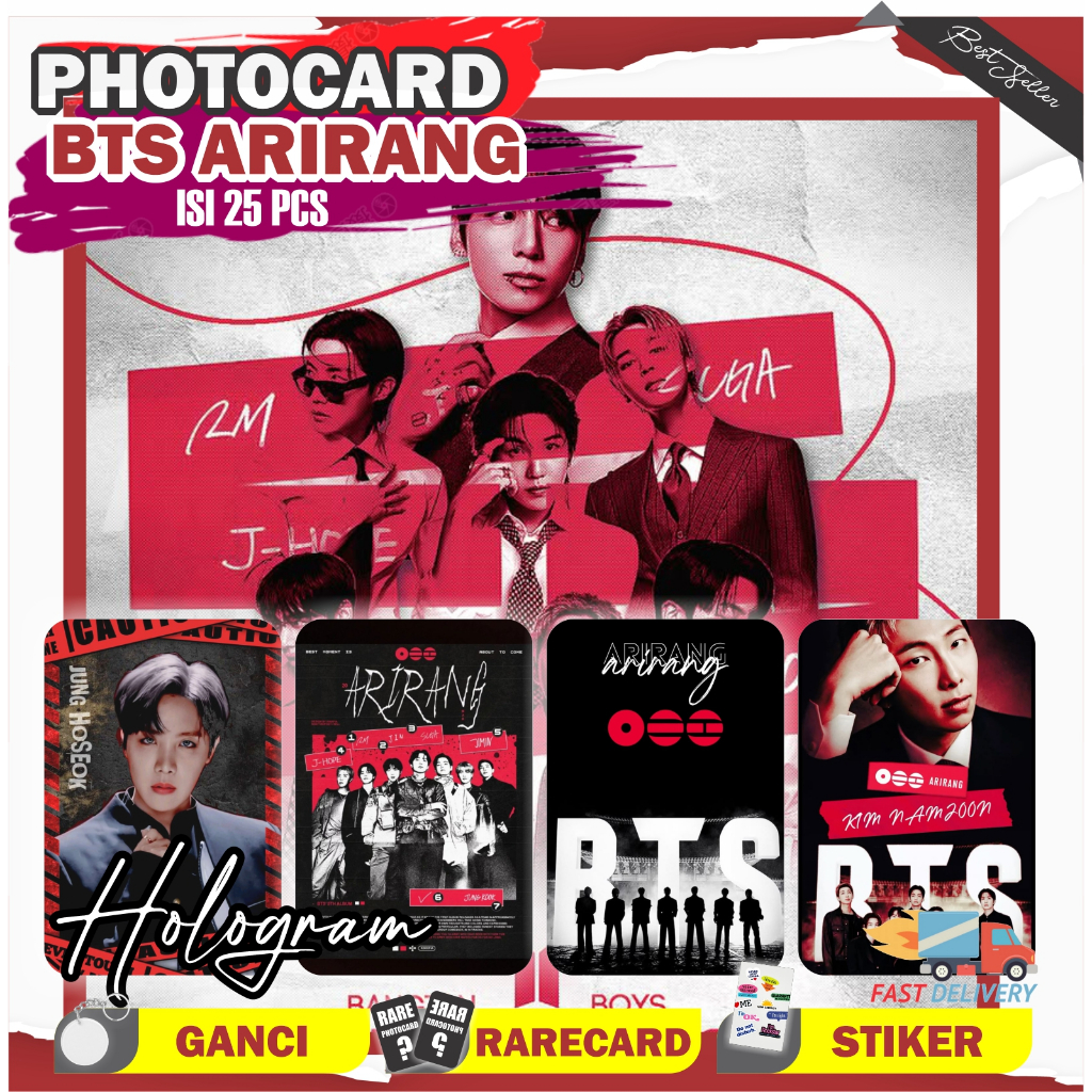 Photocard Hologram BTS Arirang isi 25 Pcs Fanmade - Free Ganci & Rare Card