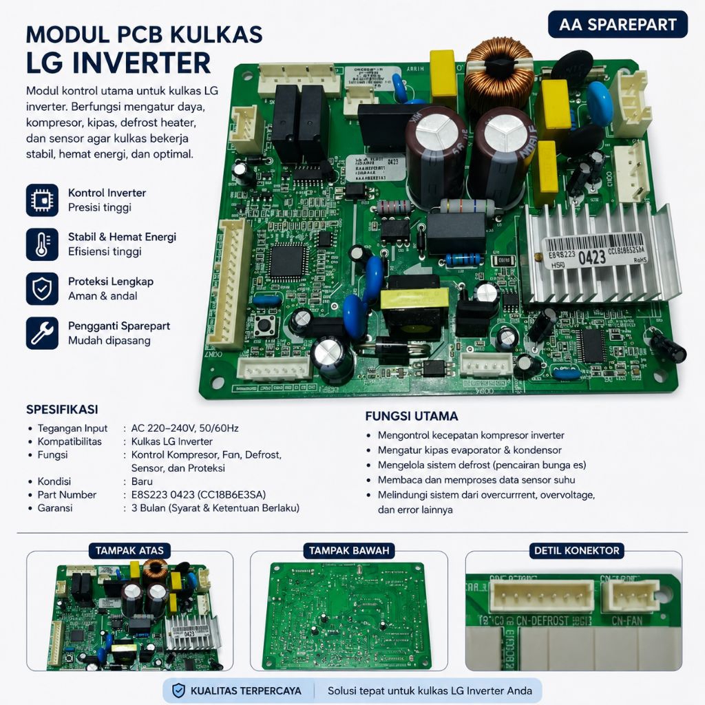 MODUL EBR423 / PCB KULKAS LG inventer EBR82230423/ 0423