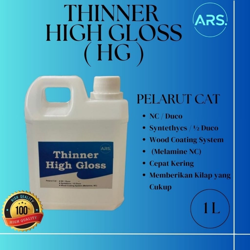 THINNER HG 1 Liter / Thinner High Gloss / Thinner Serbaguna