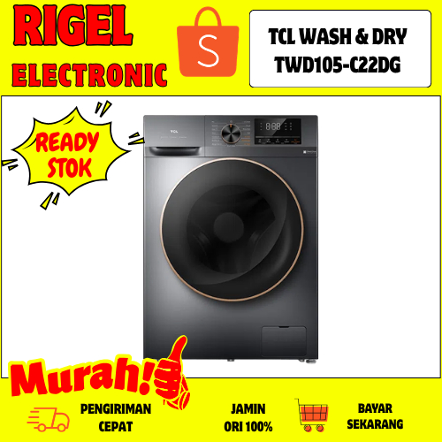 TCL TWD105-C22DGI Mesin Cuci Front Loading Washer Dryer