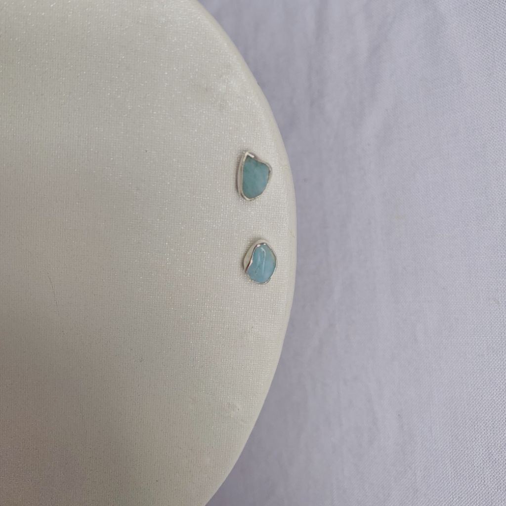 Rara Larimar Stud Silver 925 Anting Perak Ariant Jewellery Bali Handmade