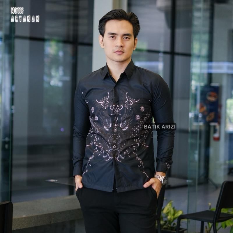 BATIK ARIZI Kemeja Batik Pria Slimfit Motif ARYANAN Lapis Furing Premium