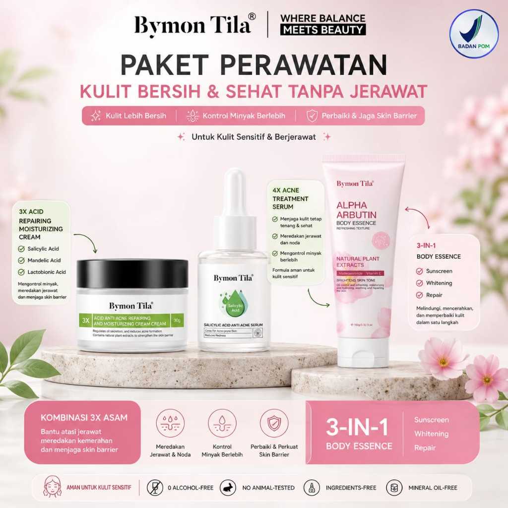 [100% ORI] BYMON TILA Paket Bundling Acne Care Paket Jerawat Skincare Jerawat & Handbody Brightening