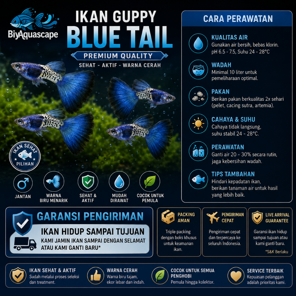 Guppy METAL SNACK SKIN BLUE TAIL