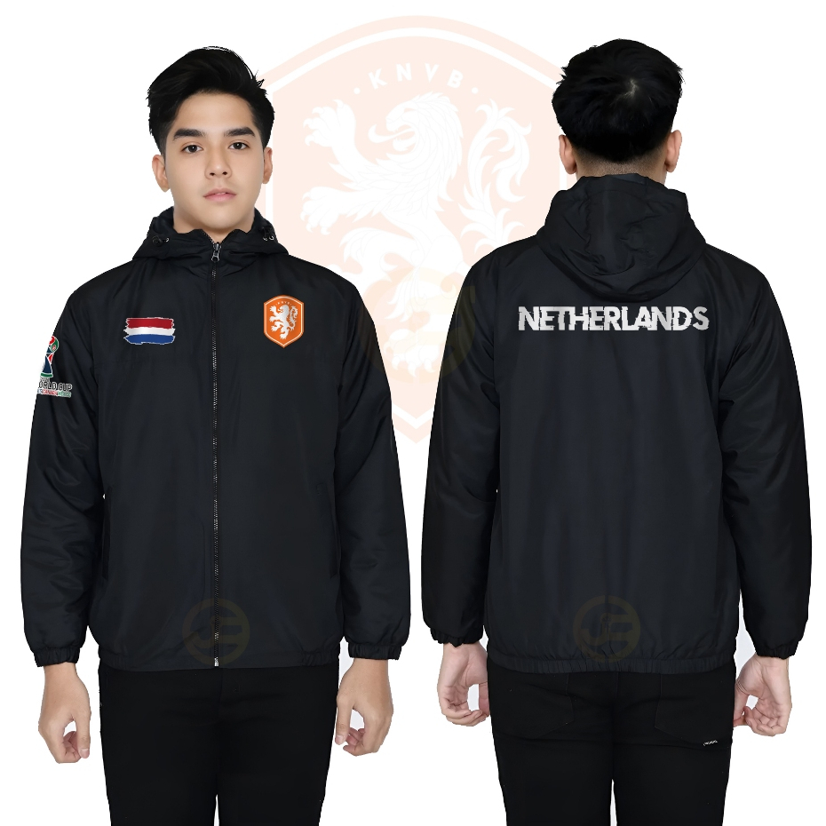 Jaket Timnas Belanda Netherland Oranje Jaket Pria Bola Pildun 2026 Parasut Semi WF