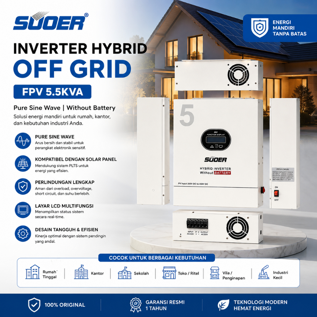 SUOER INVENTER HYBRID OFF GRID FPV 5.5KVA