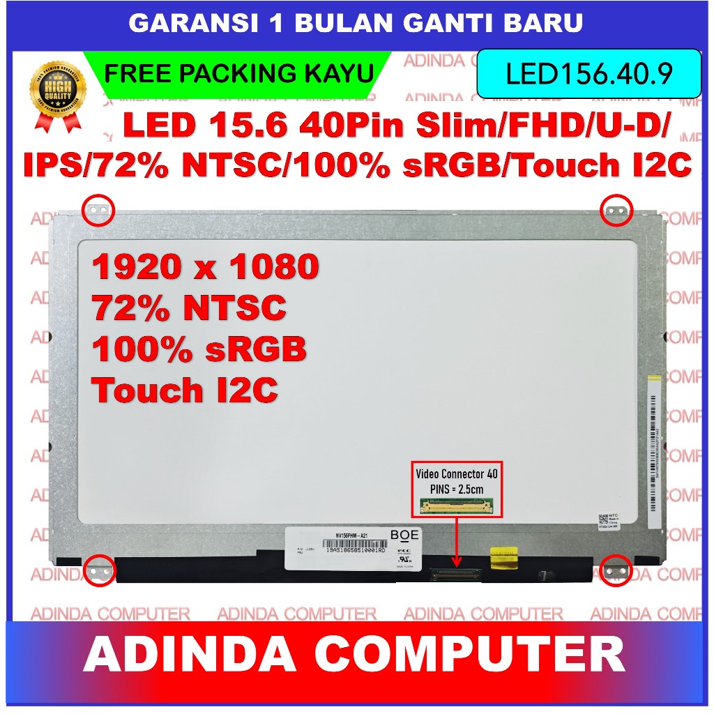 LCD LED Dell Latitude E5570 Precision 3510 15.6 inch 40 Pin slim Full HD Touchscreen