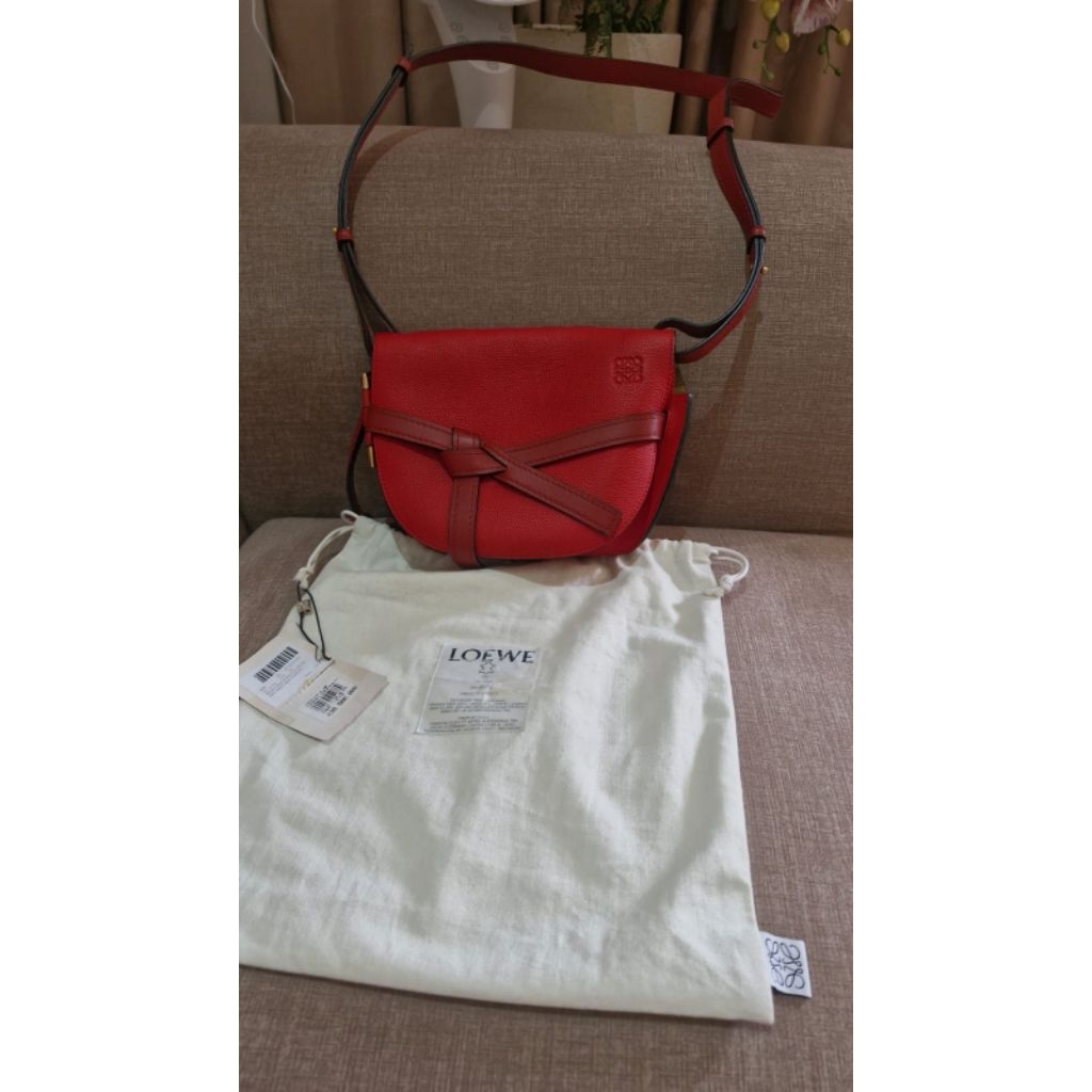 Loewe Gate Small Bag Scarlet Rex 2019 with DB and Tag
