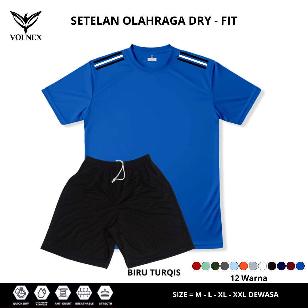 Set Baju Celana Olahraga Dry Fit Pria Wanita Dewasa Sablon Custom Logo Club SET PL011