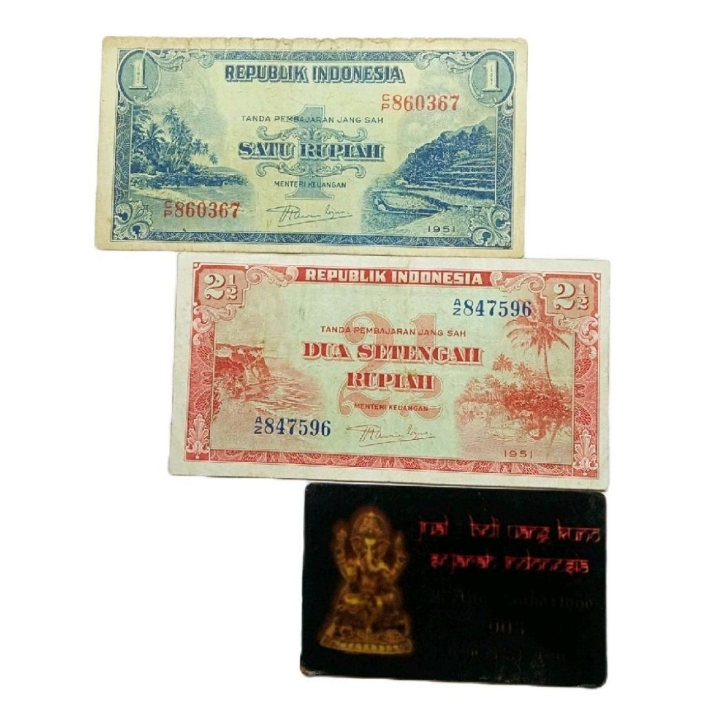 UANG 1 & 2½ RUPIAH 1951 SERI PEMANDANGAN ALAM