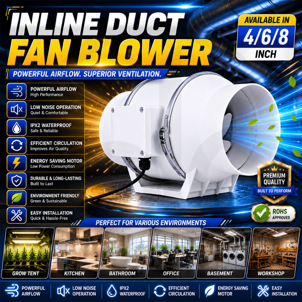 4/6/8inch Kipas Exhaust Dinding Tertanam 220v Blower Dapur Penghisap Asap Dapur Ventilasi Kamar Mand