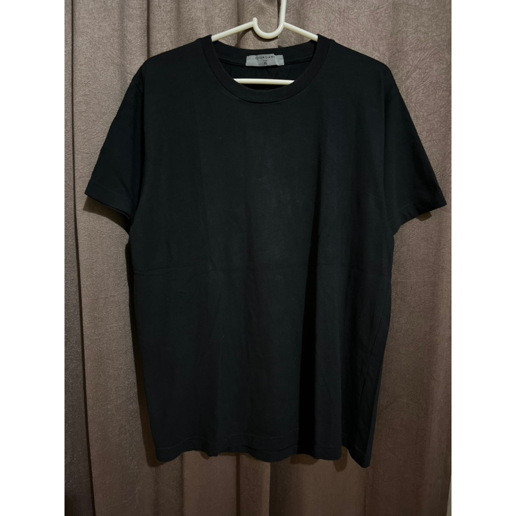 (GIORDANO) kaos polosan hitam katun