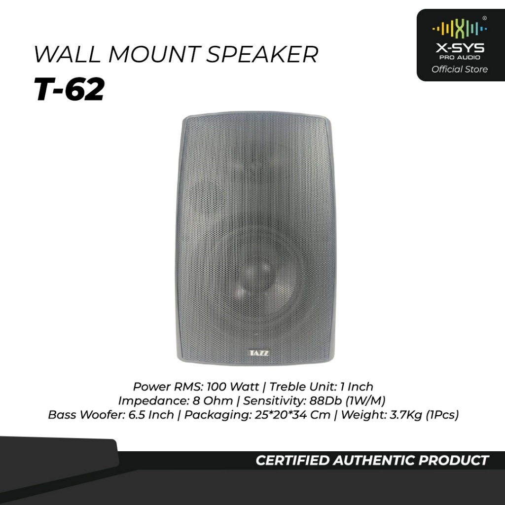 SPEAKER PASIF TAZZ T-62 WALL SPEAKER GANTUNG 6,5"