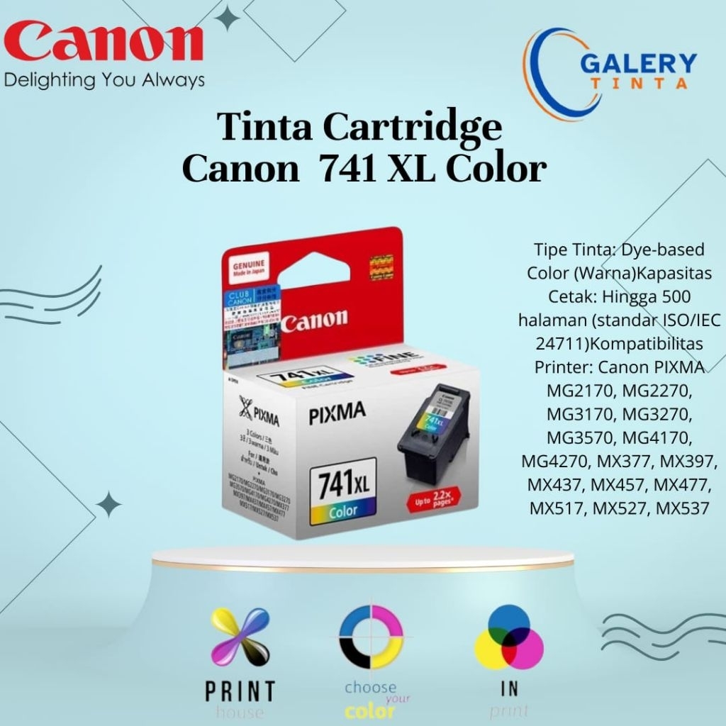 Canon 741XL Color Original Pixma: MG2170, MG2270, MG3170, MG3270, MG3570